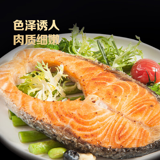 东方甄选轮切三文鱼排三文鱼块智利中段冷冻鱼肉生鲜海鲜鱼水产日料食材 三文鱼块 1050g