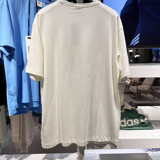 
Adidas Clover Short Sleeve T-shirt Women's Summer Sportswear Printed Round Neck Half Sleeve Shirt Loose Casual Top IW6296 White S