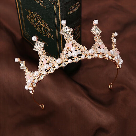Bangboshi large crown headband children princess rhinestone crown girl girl birthday gift stage performance crown headband golden pearl crown