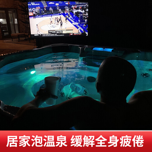 
Keruikang Surf Jacuzzi Bathtub Intelligent Constant Temperature Heated Built-in Acrylic Bathtub Home Adult Outdoor Hot Spring Bathtub WS-694 (2200*2200*900mm)