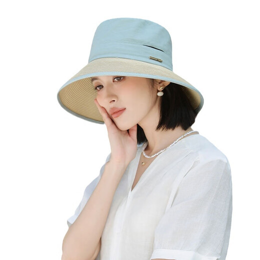 荣西图（RONGXITU）气质优雅礼帽女士凉帽时尚百搭新款花朵防晒帽 深卡其 均码