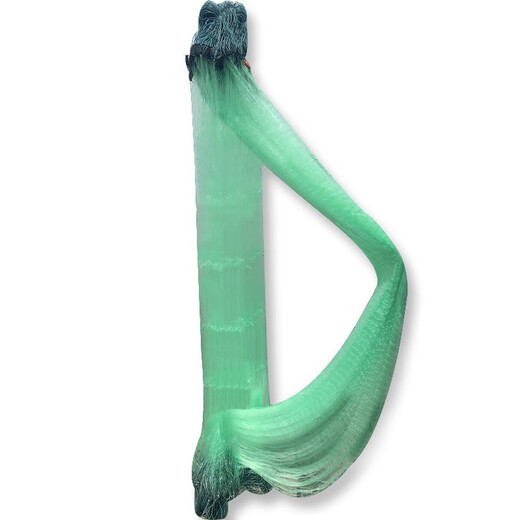 Yuxige sticky fish net fish net three-layer fishing net green silk sunken net fishing net hanging net to catch fish wire mesh sticky fish net crucian carp fish net 2 meters high 7 fingers 100 meters long three-layer sunken net lead pendant style