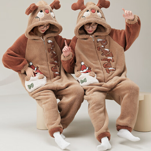 Junge Liebeswörter Pyjamas für Männer und Frauen Paare Korallenletzer Herbst und Winter plus Samt verdickte große Größe von Jugendlichen Casual Home Clothing-Anzüge von YPF3891 Frauen XL (120-140jin [Jin gleich 0,5 kg]))
