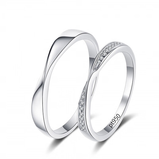 Junpo pt950 platinum diamond ring women's 925 sterling silver Valentine's Day gift couple ring moissanite ring engagement wedding unisex naked ring No. 9