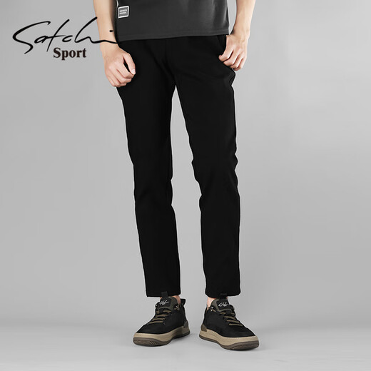 SATCHI men's shoes spring and autumn new breathable fashion business casual shoes soft sole sports men's sneakers trendy cloth shoes black 40 leather shoe size