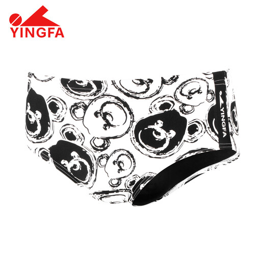 英发（YINGFA）三角泳裤男士专业竞速游泳裤2024新款男生青少年竞技训练速干泳裤 黑/白 L (腰围74-79cm/29-31码)