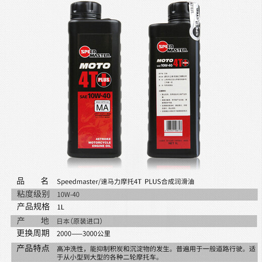 SPEED MASTER Japan original imported 10W-40 motorcycle synthetic oil pedal four-stroke suitable for Haojue Ghost Fire Yamaha