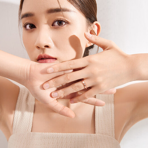 Saturday Fortune (ZLF) 18K gold diamond romantic design swivel ring for men and women couples engagement ring true love T women's ring size 14