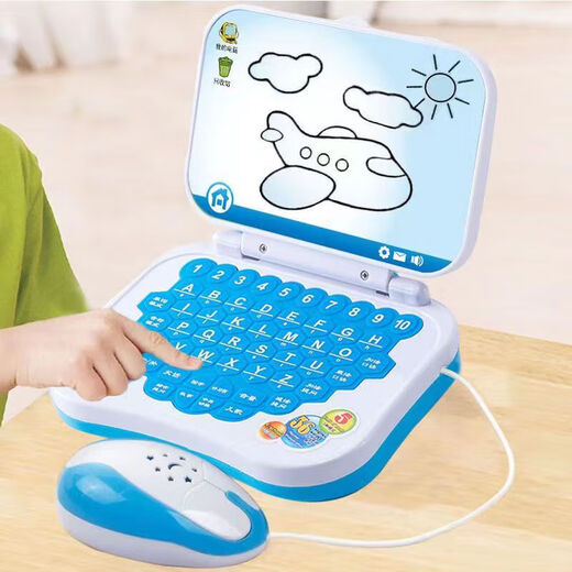 Kindergeschenke früh Bildungspunkt Lesemaschine Kindergärtner Stimme Chinesische und englische Version Tutor Tablet Dialog Point Reading Blue Flip Learning Machine + 1 Stift Akku Version