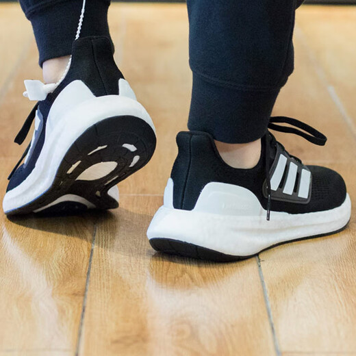 阿迪达斯 （adidas）跑步鞋男鞋2025新款夏季PUREBOOST 23减震运动鞋透气低帮休闲鞋 IF4839黑白 44