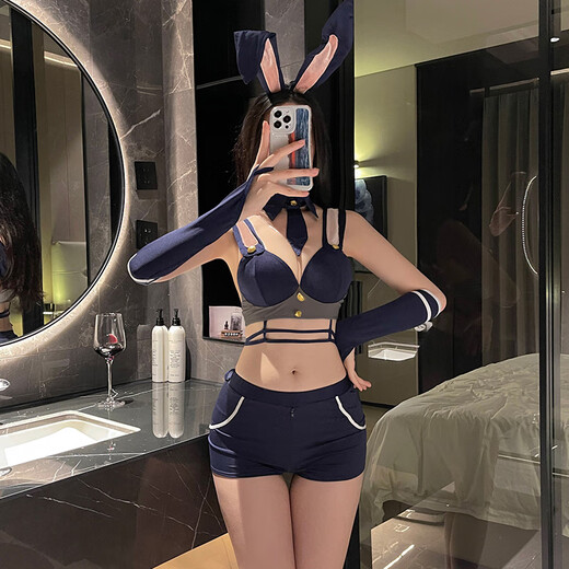 Weibliche Polizistin sexy Uniform Rabbit Sheriff Cos Halloween Unterwäsche Minirirt exponiert B Outdoor Verführung Weihnachten 3879 sexy Schlachtrobe
