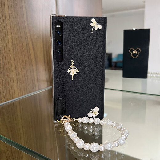 Lion Kai Shield [all-inclusive anti-fall] Huawei mateXs2 mobile phone case with leather cute ballet girl Xs2 mobile phone case folding screen mate collector's version bracelet [black-all-inclusive magnetic leather case] ballet girl Huawei mate Xs 2