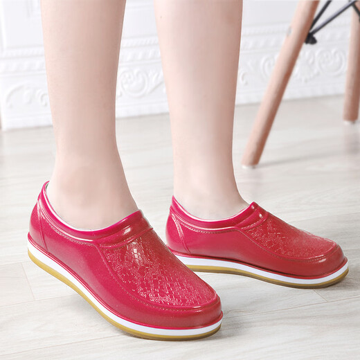 韩采尔（Hancrers）雨鞋女士韩版时尚潮流成人四季低帮工作水鞋浅口雨鞋低筒 0518卡其色 37