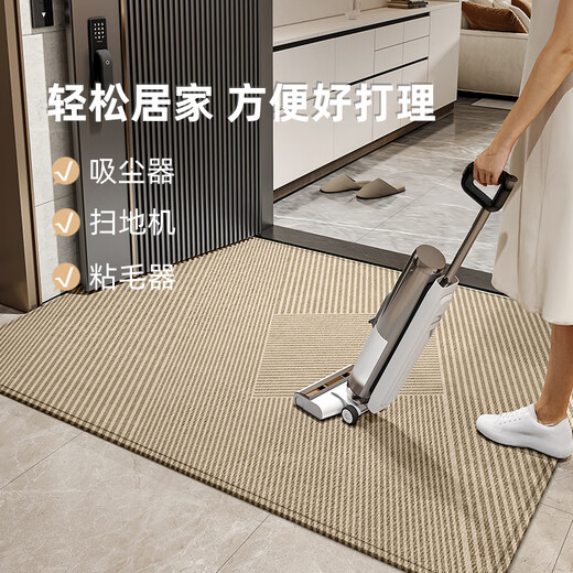 德伦卡芙（Derenkafu）品牌入户门地垫高级感进门门垫可擦免洗玄关防滑耐脏家用门口地毯 秋凌14109 120cm*180cm全新升级[高档轻奢
