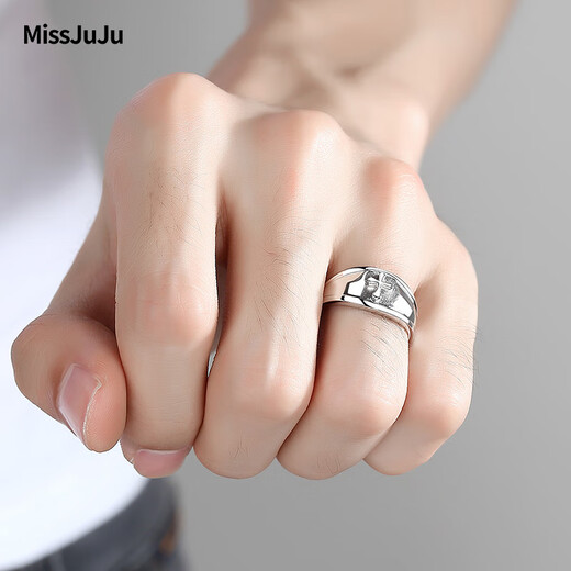 Miss JuJu pt950 platinum ring men's platinum cross ring personalized live ring adjustable weight 7.10g + certificate included