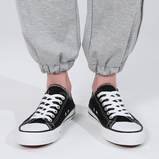 Italienisch Captain Casual Schuhe für Männer und Frauen klassische Star Leinwand Schuhe Low Top atmabable Sportplattenschuhe A21203 Schwarzer Männermodell 43