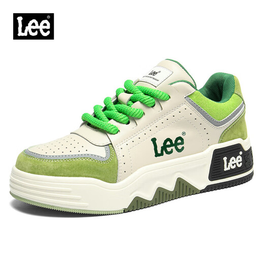 Lee casual shoes for men 2025 autumn casual sports sneakers for men thick sole heightening bread shoes for men green 40