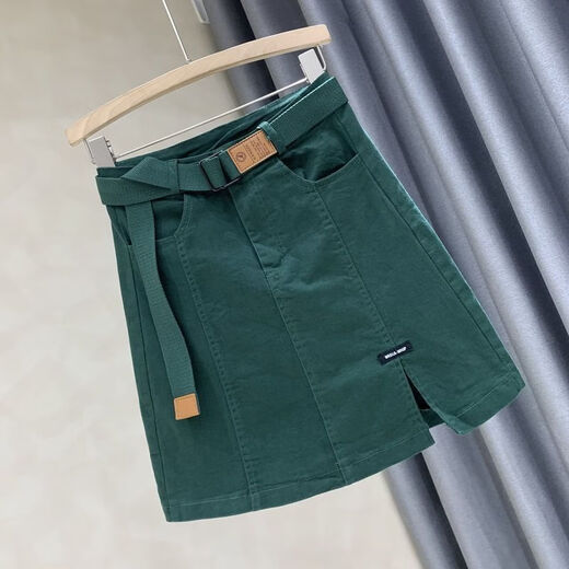 Ranwei Feray Falda corta de falda para mujeres en el otoño Nuevo altos de la cadera de la cadera de la cadera de la cadera de la cadera de la cadera de la cadera [Calidad] 5012-Khaki + Belt M Recomendado 95-105Jin [Jin equivale a 0.5 kg]