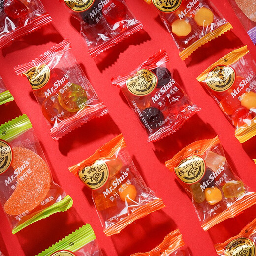 Hsu Fu Chi Gummy Bear Fruit Juice QQ Orange Gummy Candy 500g Mixed Wedding Candy Wedding Candy Snacks Mixed Flavors 250g (about 19 packs)