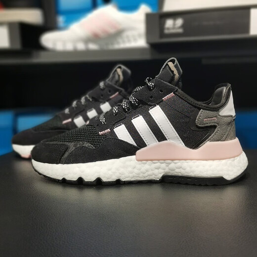 阿迪达斯 （adidas）新款三叶草跑步鞋女鞋夏季减震网面透气轻便运动休闲鞋H01737 FV3880黑色蛇纹 36.5