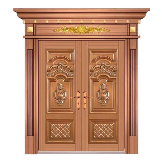 维诺亚304罗马柱仿钢门 门双开  农村自建房别墅大门入户门 304#烤漆工艺仿铜门每平方米价格