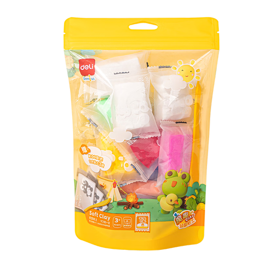 Deli (Deli) Kinder 12 Farbton Ultra leichter Ton handgefertigt DIY Plasticine Set Spielzeug Geburtstagsgeschenk YC185-12