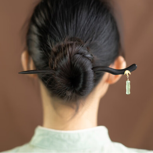Kamalun (KAMALUN) Bamboo hairpin, antique sandalwood hairpin, retro rocking hairpin, daily hairpin, new Chinese Hanfu headwear for girlfriend, Yuzhu hairpin + brand gift box, no engraving