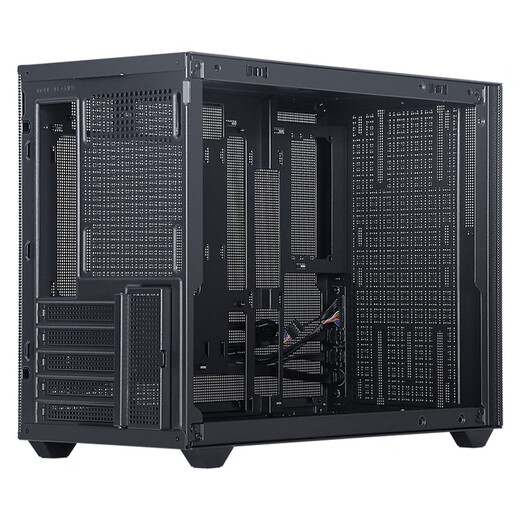 先马（SAMA）趣造2air黑色 游戏办公桌面主机小机箱 四面网孔散热/易拆结构/支持matx主板ATX电源/标配Type-C