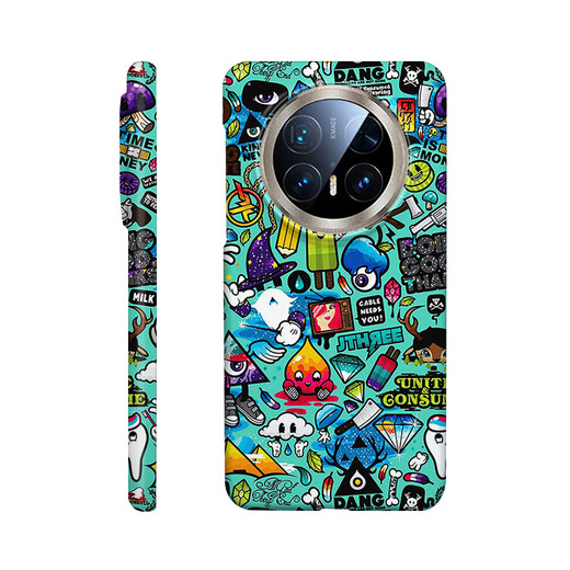 Meskins Anti-Fall und Wear Protective Case für Huawei Mate60pro Mobiltelefon Voller neuer neuer Mate70 Graffiti Personalisierte benutzerdefinierte gekrümmte Bildschirm Hauttextur Handelungszubehör Schutzhülle Burst 829 Huawei Mate40pro