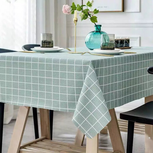Selected PVC plastic tablecloth, anti-scalding, anti-oil, no-wash tablecloth, girly heart ins rectangular dining table, PVC white plaid 40*60CM (small cover towel)