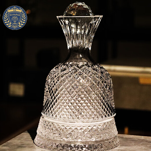 Xiangxing high-end crystal glass red wine decanter wine wine set with cover rotating wine decanter jug wine bottle rotating cover decanter cleaning beads 1500ml