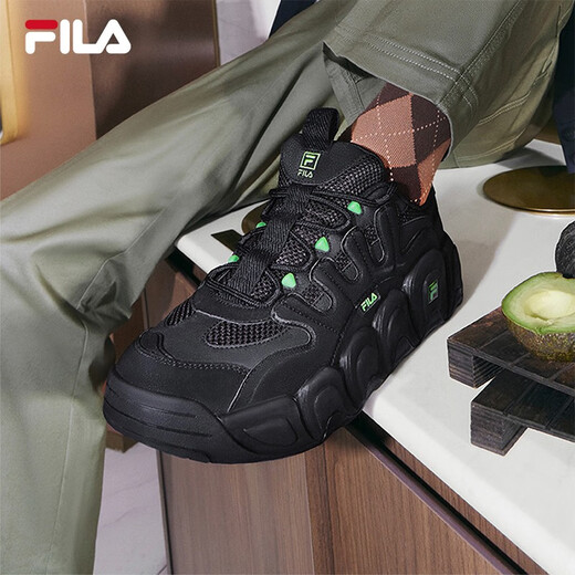 FILA Croissant Shoes Retro Sports Shoes Men's Winter Casual Shoes Dad Shoes Black-IB 42.5