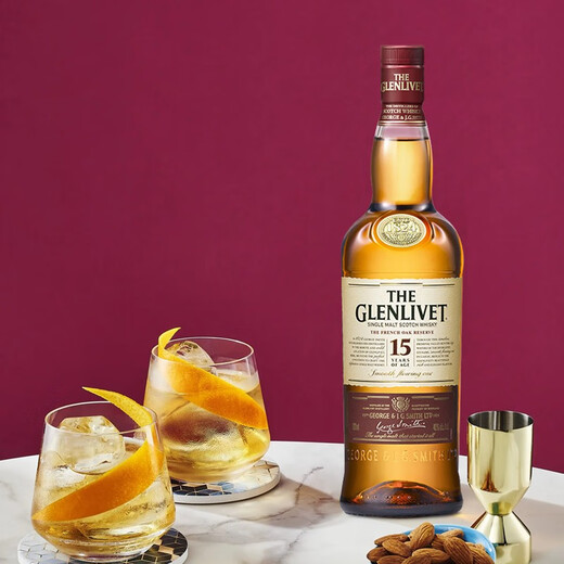 格兰威特（ThE GLENLIVET）单一麦芽威士忌 洋酒 原瓶进口 海外版 送礼 15年700ml