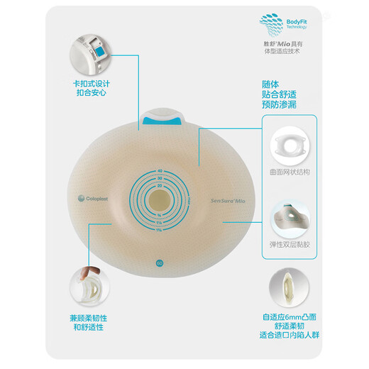 Kanglebao stoma pocket Two-piece convex stoma chassis 16921/16961 stoma bag anal bag stool bag Kanglebaoshengshumio 16961 deep convex stoma chassis [5 pieces/box]