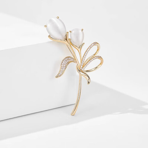 Helena brand tulip brooch women's suit accessories jewelry corsage women's niche design Valentine's Day birthday gift Tulip brooch