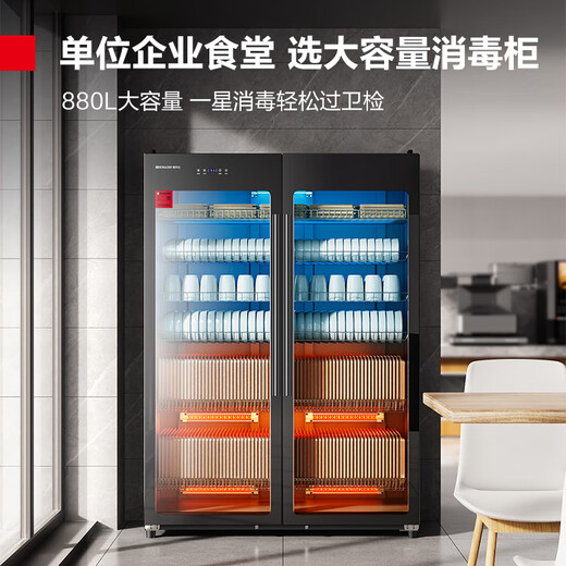 德玛仕（DEMASHI）商用消毒柜 双开门星级消毒柜烘干酒店餐饮饭店厨房食堂学校用茶水餐具杯子碗筷柜商用立式大容量 6层880L丨智能触控+定时丨适合200-400人