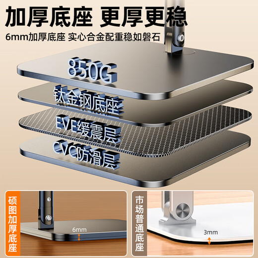 Shuotu tablet stand ipad stand desktop mobile phone live broadcast lazy stand shooting drama game eating chicken universal multi-function stand adjustable 360-degree lifting overhead shooting stand