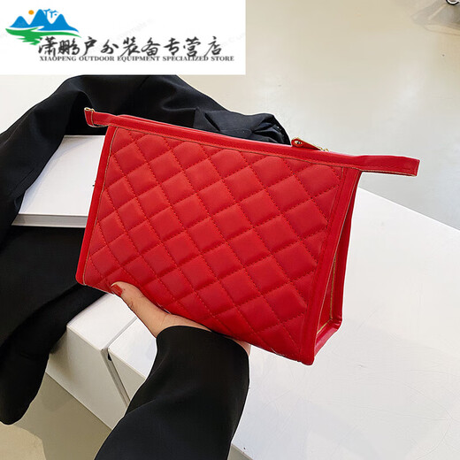 Luyeke Light Luxury Makeup Makeup Sac Stockage pour femmes Portable 2023 Nouvelle mode Super Hot Ins Grands Fictures de toilette Sac de voyage Red