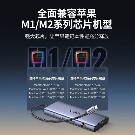 Green Network Typ-C Docking Dock zum HDMI Kabelgebundenen Netzwerkkartenwandler Thunderbolt 3 Docking Dock Hub-Divider für Apple Mac Notebook 9-in-1 [Vier Bildschirm Different Display 4K60Hz] 15602