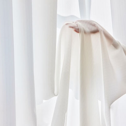 Yilian Youpin Phantom Window Screen without punching and installing light-transmitting opaque curtain yarn blackout curtain bedroom bay window partition curtain door curtain pearl white with telescopic rod rod 1.6 to 2.1 meters curtain height 2.5 meters two pieces