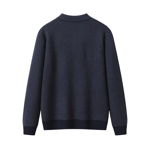 
Hengyuanxiang [100% wool] Long-sleeved T-shirt for men POLO neck sweater cardigan spring dad outfit thickened sweater men fengqing XL /180/96A