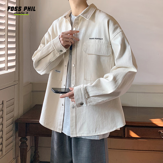 Foss Phil American High Street Herren Frühling und Herbst hübsche lose gelegentliche Arbeit Jacke JN1020 Baixiyu XL