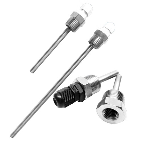 Jiamin Solar Water Heater Temperature Sensing Temperature Measurement Water Tank Shell Protective Cover Stainless Steel Waterproof Blind Tube 4 Points Thread 6 Spot 8X50mm (201 Material)