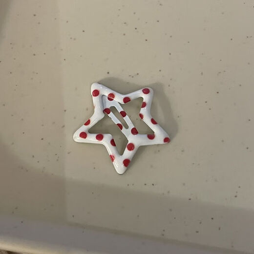 Ziggy Rabbit Strawberry Frappuccino Dopamine Star Hair Clip Women's Plaid Cute Side Bangs Broken Hair Clip Headdress White Background Red Plaid 3 Pieces