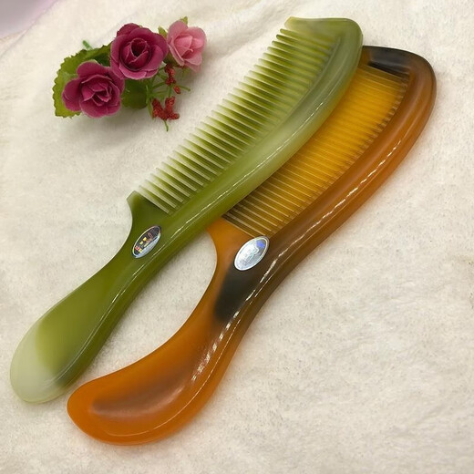 温诗欧耐用折不断梳子女大号家用梳牛筋熟胶塑料女梳加厚防摔头梳 宽齿绿梳3878(2把