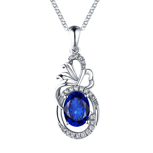 COASZE 2 carat tanzanite necklace for women 18 gold k inlaid with colored gemstones 2 carats 15.8 points diamond
