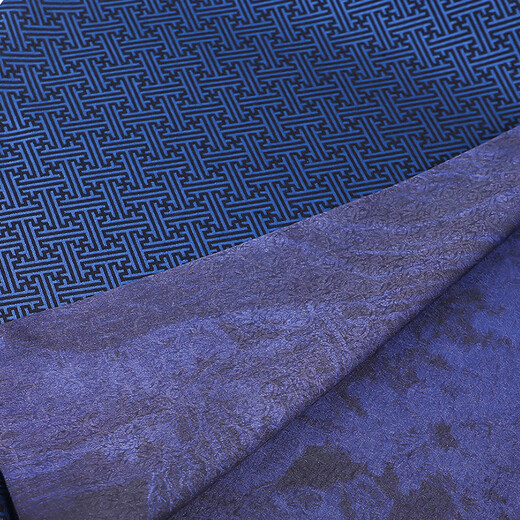 Hangsilu Men's Silk Scarf Double-sided Different Color Song Brocade Jacquard Scarf Dad's Birthday Splendid Fuchun Blue Splendid Fuchun Blue-Song Brocade Jacquard