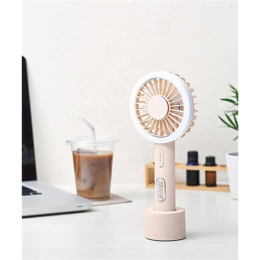TOFFY Japan direct mail portable handheld fan hands-free USB rechargeable multi-speed air volume adjustment mini wireless fan with LED light FN02 (pink)
