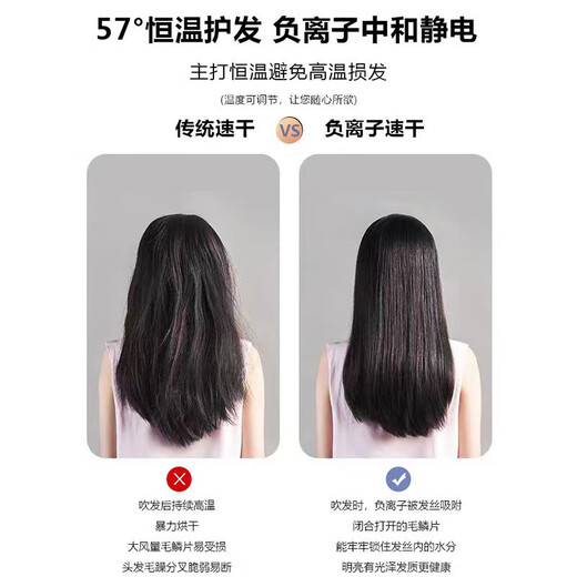 RASW German hair dryer for barber shops, special for hair salons, high wind silent hair dryer for home barber shops, high power without damaging the hair, 3800W fast drying hot and cold dryer, black 3800 watts - AC AC pure copper large motor - 2.0 meters cable