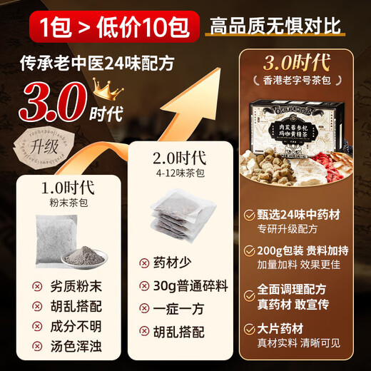 关德兴;PO CHI LAM人参黄精九宝茶桑葚四宝五宝八宝茶枸杞养生茶男人熬夜肝肾200g